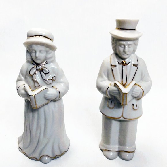 Vintage World Bazaars-Crown Accents 5 Piece Caroler Porcelain Set with Box - Picture 7 of 15
